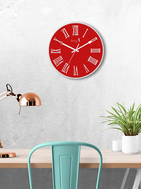 

Story@home Red Round Solid 30 cm Analogue Wall Clock