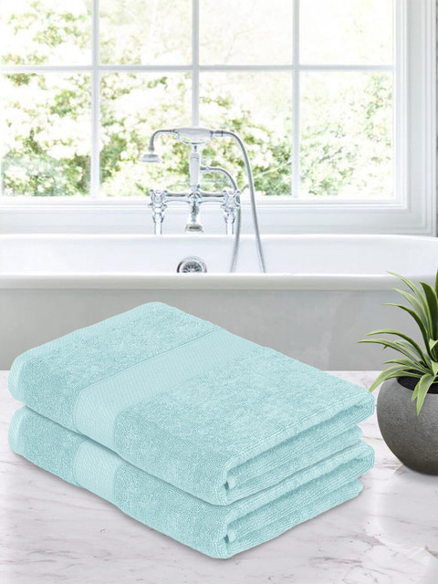 

Story@home Blue Set of 2 Solid Bath Towel