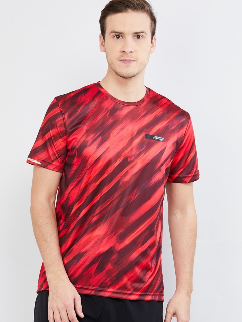 

max Men Red Printed Round Neck T-shirt