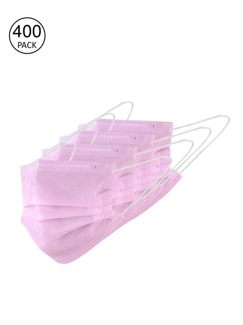 

LONDON FASHION hob Unisex Pack of 400 Pcs Pink 3-Ply Protective Surgical Masks