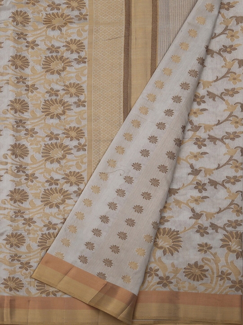 

Pothys Grey & Beige Jute Silk Woven Design Saree