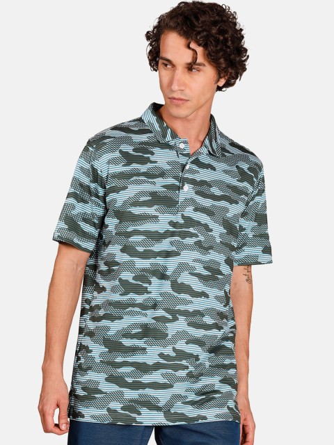 

Puma Men Blue & Green Printed Polo Collar T-shirt