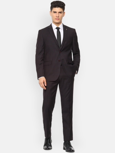 

Van Heusen Men Black & Brown Checked Slim-Fit Single-Breasted Formal Suit