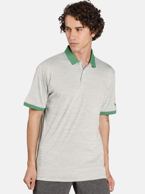 

Puma Men Green Solid Polo Collar T-shirt