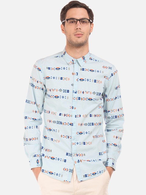 

Colt Men Blue Slim Fit Printed Casual Shirt