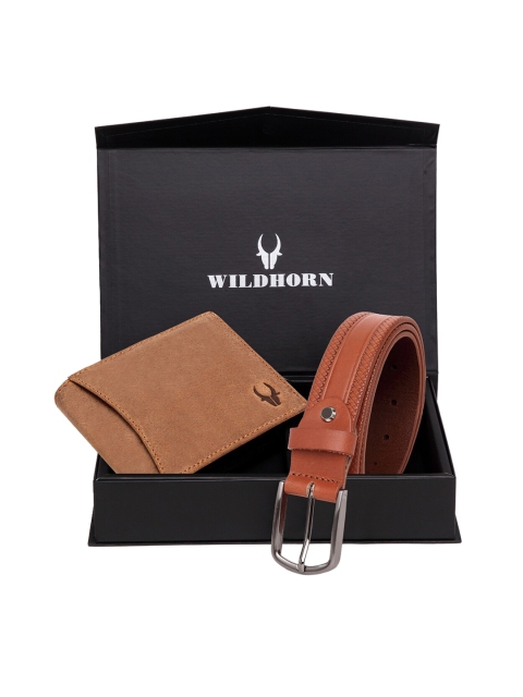 

WildHorn Men Tan Brown RFID Protected Genuine Leather Accessory Gift Set