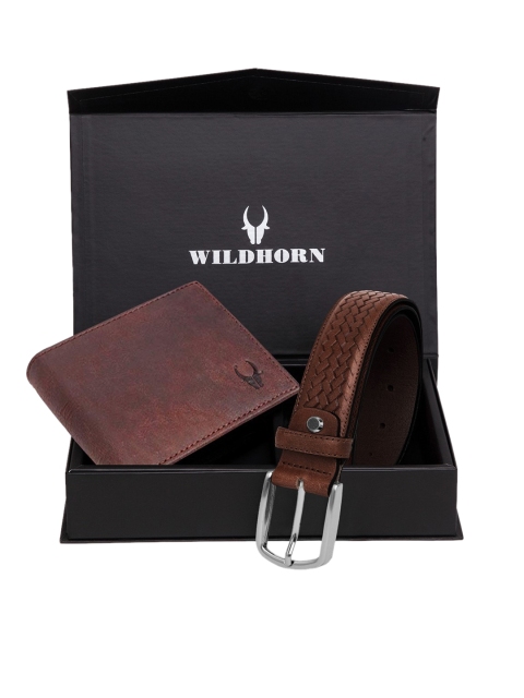 

WildHorn Men Brown Genuine Leather Accessory Gift Set