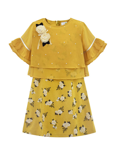 

Daffodils GIRLS WEAR Girls Yellow Printed A-Line Dress