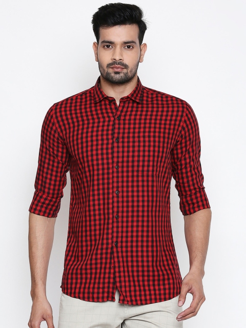 

Integriti Men Red & Black Slim Fit Checked Casual Shirt