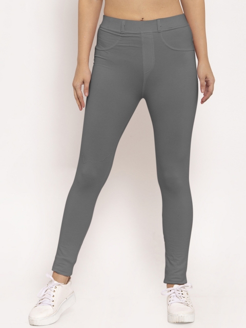 

KLOTTHE Women Grey Solid Skinny Fit Jeggings