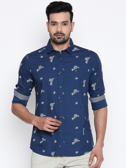 

Integriti Men Blue Slim Fit Printed Casual Shirt