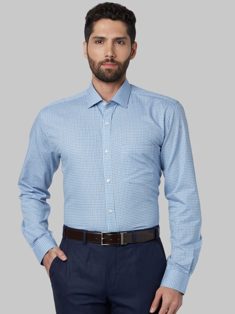 

Park Avenue Men Blue Slim Fit Checked Formal Shirt