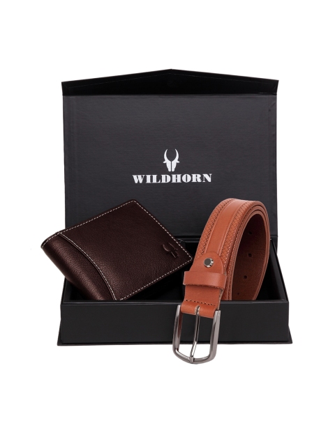 

WildHorn Men Brown RFID Protected Genuine Leather Accessory Gift Set