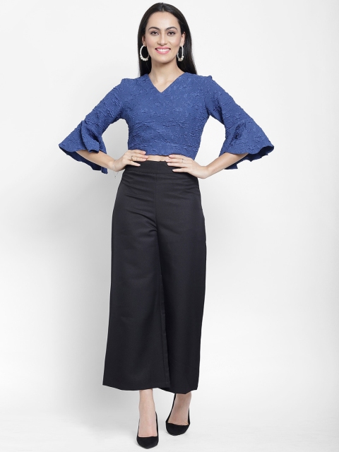 

NIXX Women Navy Blue & Black Solid Two-Piece