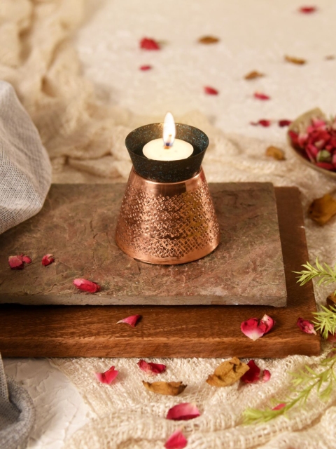 Unravel India Copper-Toned Lacquer Coated Appeal Tealights