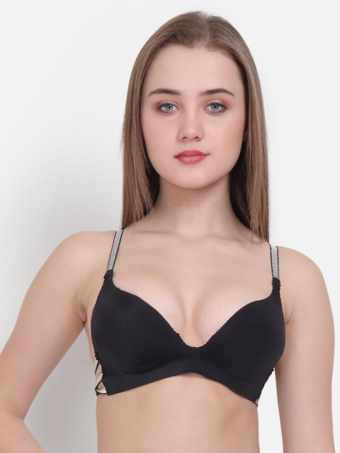 

Golden Girl Black Solid Non-Wired Lightly Padded Bralette Bra 229 Sining_Black_30A