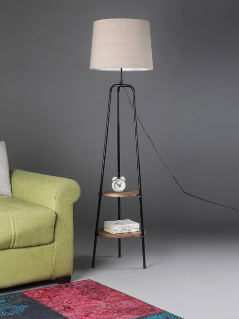 

SANDED EDGE Beige Solid Traditional Floor Lamp with Shade