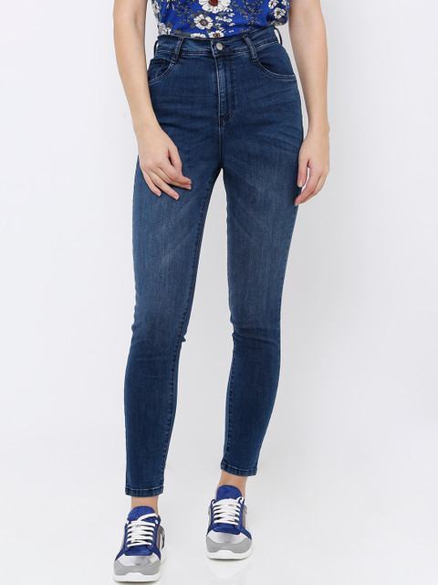 

Kraus Jeans Women Blue Super Skinny Fit High-Rise Clean Look Jeans