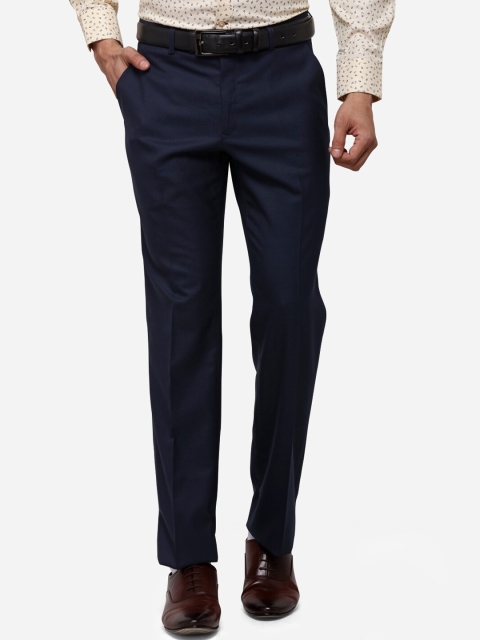 

JADE BLUE Men Navy Blue Regular Fit Solid Formal Trousers