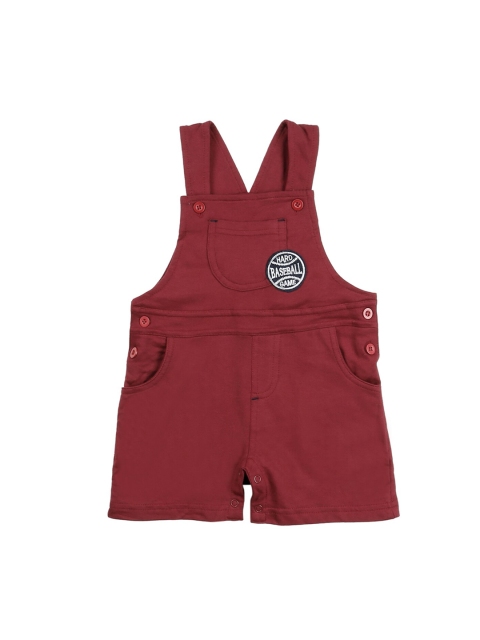 

Donuts Infant Boys Maroon Solid Dungarees
