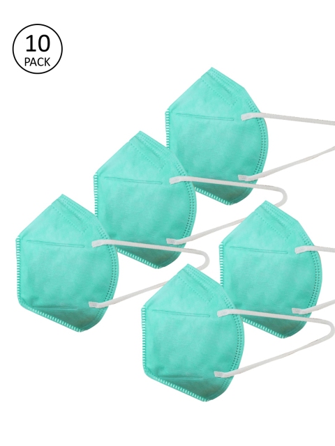 Swiss Design Unisex Pack Of 10 5-Ply Reusable Anti-Pollution N95 Masks, Green