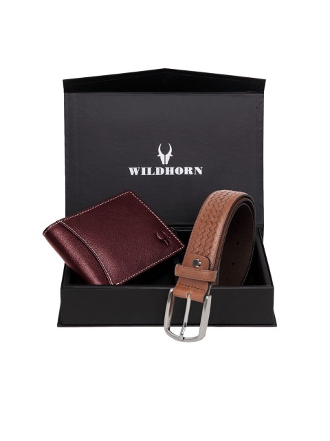 

WildHorn Men Brown Genuine Leather Accessory Gift Set