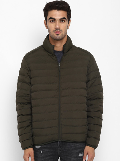 

METTLE Men Olive Green Solid Puffer Jacket