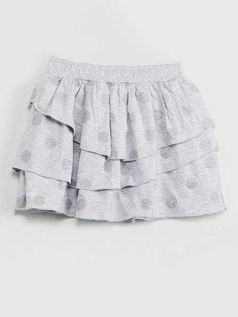 

max Girls Grey Shimmery Tiered Skirt