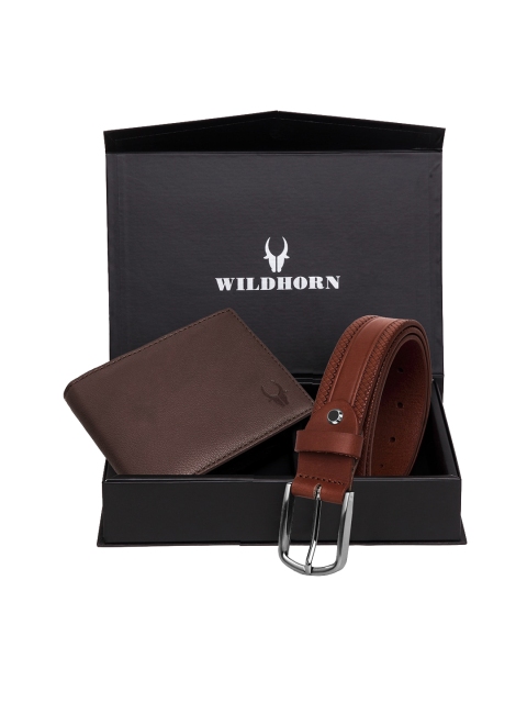 

WildHorn Men Brown RFID Protected Genuine Leather Accessory Gift Set
