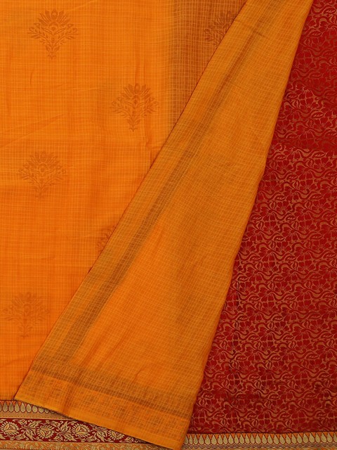 

Pothys Yellow & Red Poly Georgette Woven Design Saree