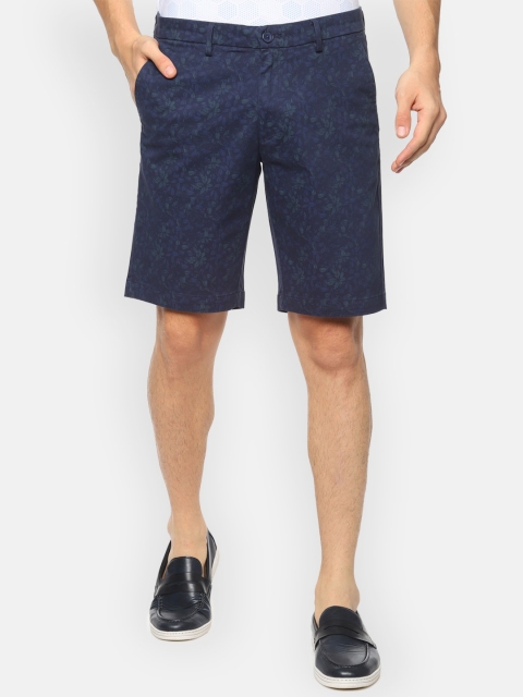 

V Dot Men Navy Blue Printed Regular Shorts