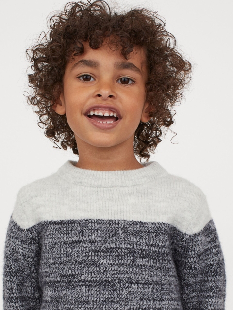 

H&M Boys Blue & Grey Knitted Jumper