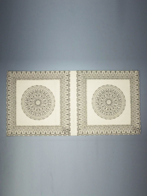 

nestroots Set Of 2 Grey & Beige Printed Square Doormats