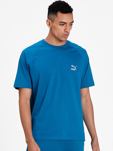 

Puma Men Blue Solid Round Neck T-shirt