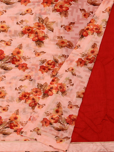 

Pothys Pink Printed Poly Georgette Saree