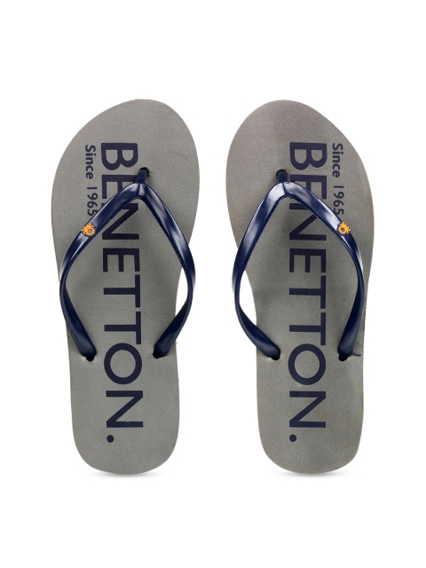 

United Colors of Benetton Women Grey Printed Thong Flip-Flops