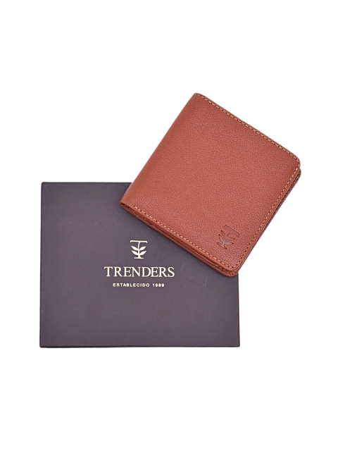 

TRENDERS Men Brown Solid Leather Two Fold Wallet