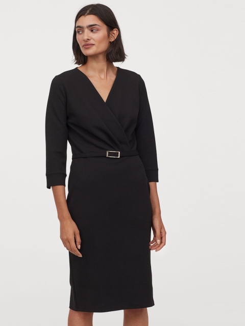 

H&M Women Black Tailored Jersey Dress