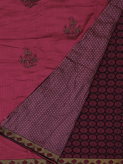 

Pothys Maroon Printed Jute Silk Saree