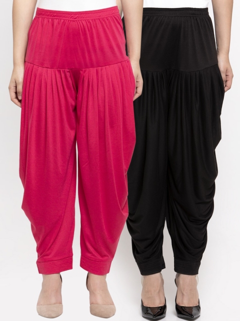 

GRACIT Women Pack Of 2 Solid Salwars, Black
