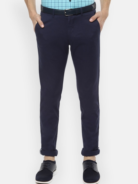 

Van Heusen Sport Men Navy Blue Slim Fit Solid Regular Trousers
