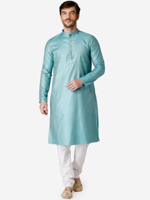 

TABARD Men Blue Solid A-Line Kurta