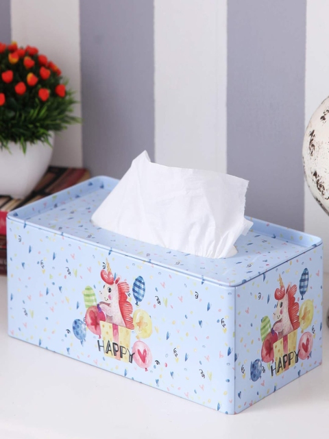 

A Vintage Affair- Home Decor Blue & Red Happy Unicorn Tissue Box