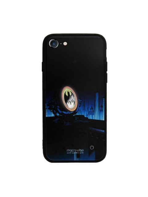 

macmerise Blue & Black DC Comics Light Up Bat Lumous IPhone 7 Back Case