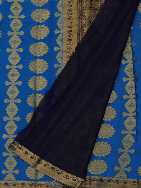 

Pothys Blue Woven Design Poly Georgette Saree