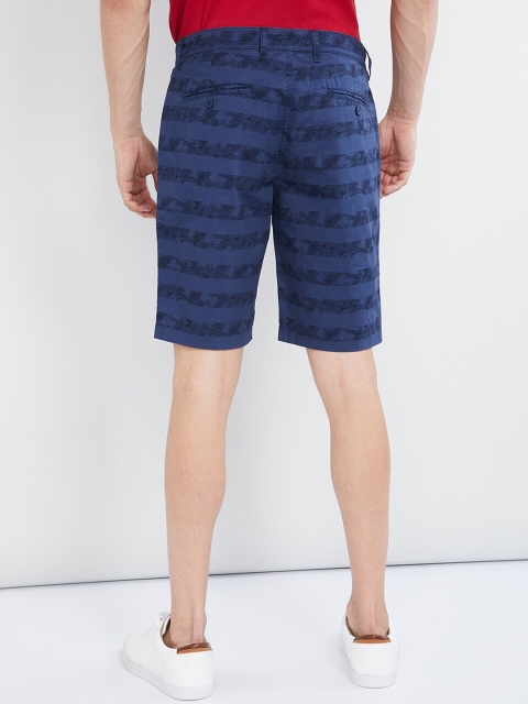 

max Men Blue Printed Regular Fit Regular Shorts