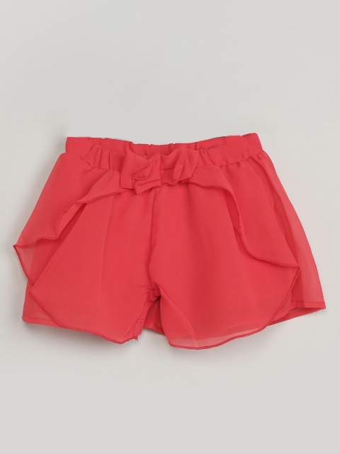 

max Girls Pink Semi-Sheer Layered Skorts