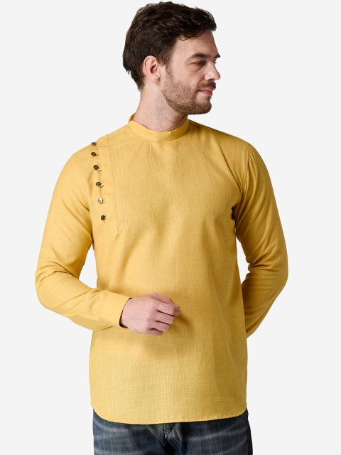 

TABARD Men Yellow Solid Straight Kurta