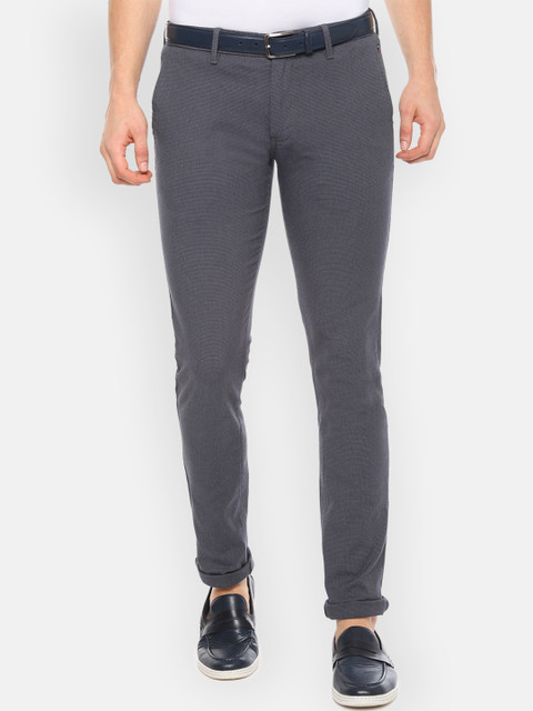 

Louis Philippe Sport Men Grey Slim Fit Self Design Regular Trousers