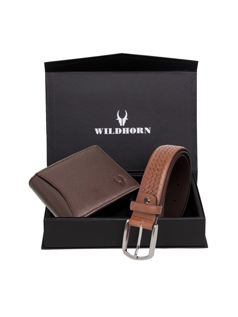 

WildHorn Men Brown RFID Protected Genuine Leather Accessory Gift Set